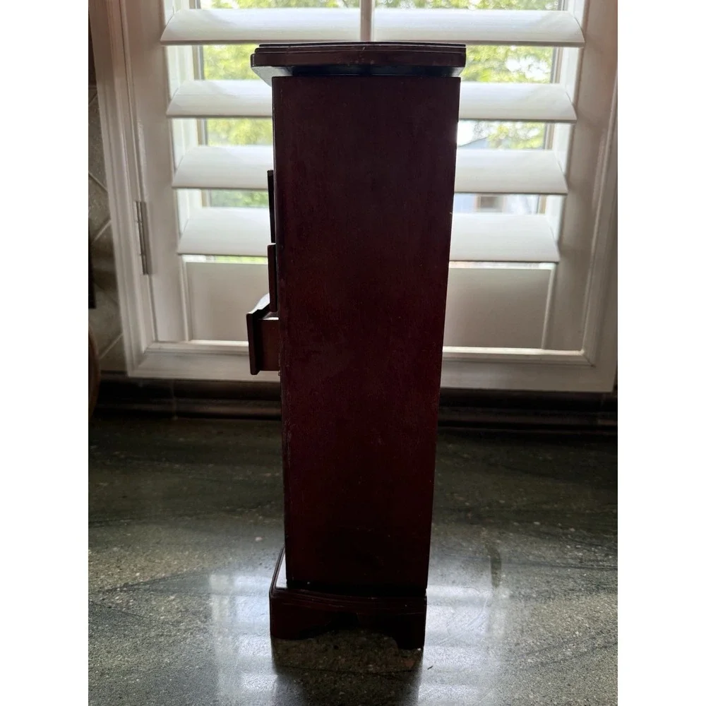 Vintage‎ Wood Jewelry Box 7 Drawer Two Doors...